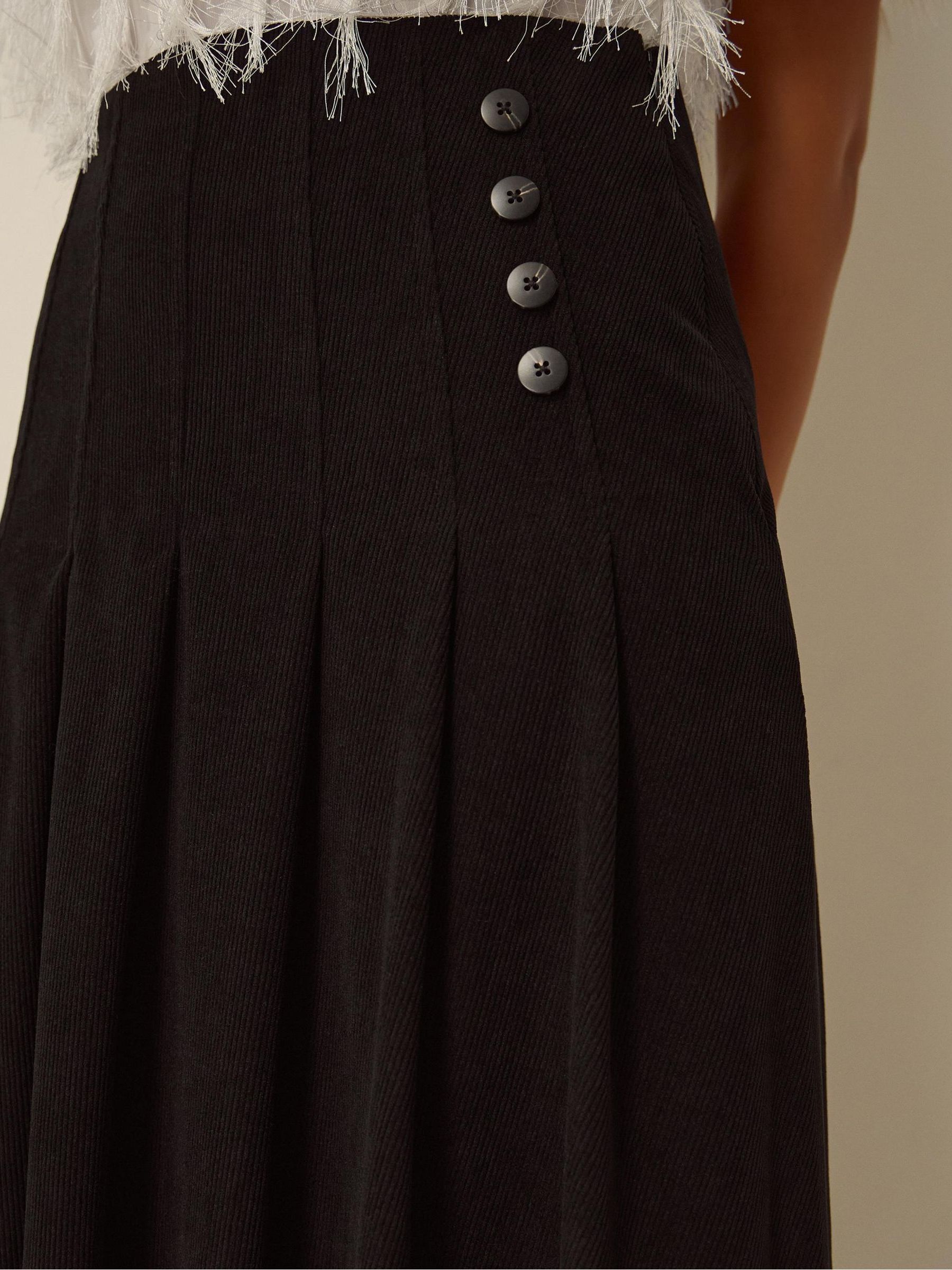 Buy Monsoon Black Sonja Pleated Corduroy Midi Skirt from Next USA