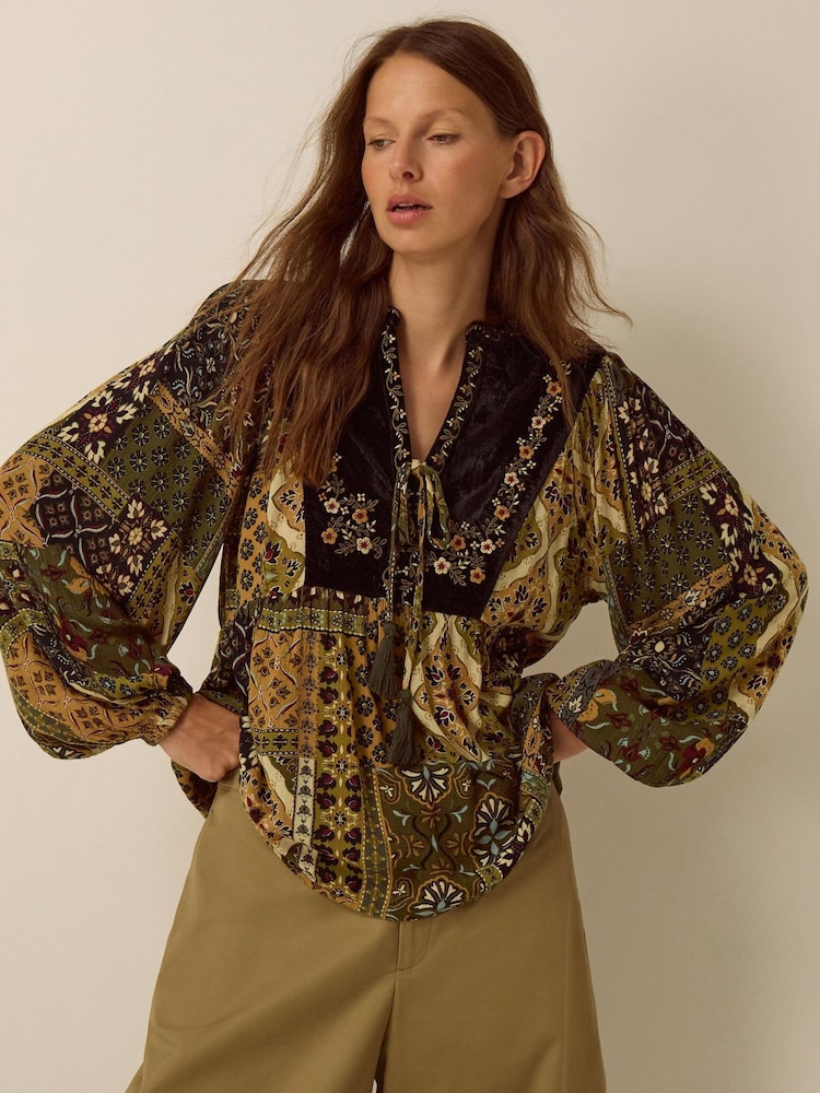 Monsoon Laoise Floral Patchwork Top - صورة 1 من 3