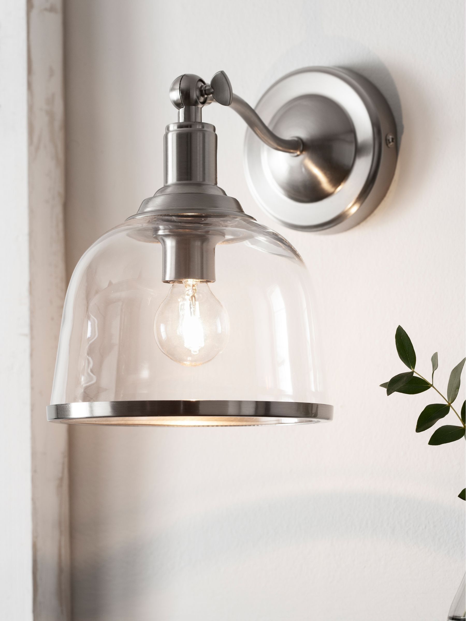 Chrome wall lights next top