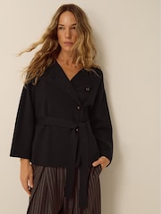 Monsoon Black Bess Belted Knit Jacket - Image 1 of 4