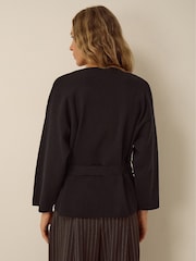Monsoon Black Bess Belted Knit Jacket - Image 2 of 4