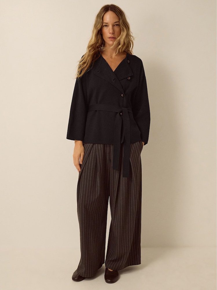 Monsoon Black Bess Belted Knit Jacket - Image 4 of 4 Monsoon Black Bess Belted Knit Jacket - Image 4 of 4