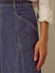 Monsoon Harper Godet Denim Midi Kjol - Bild 3 av 4