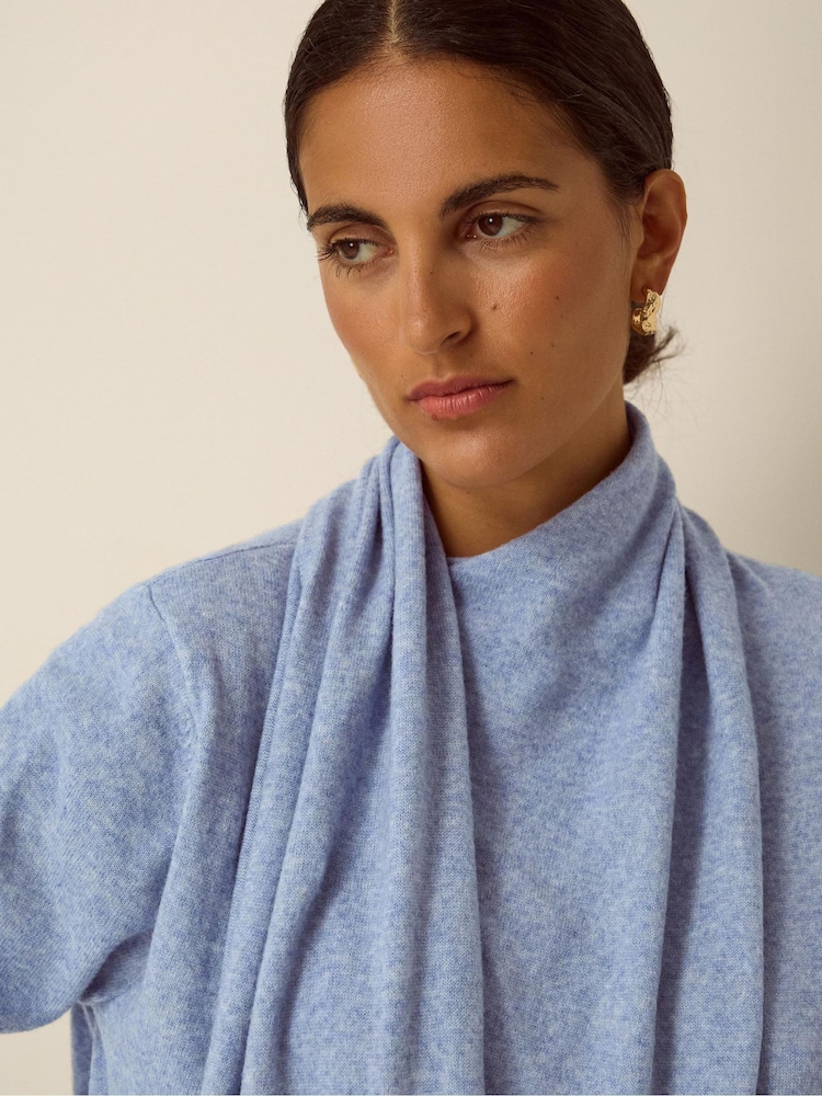 Monsoon Blue Shaw Scarf Knit Jumper - Image 2 of 3