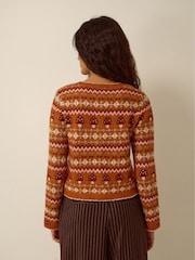 Monsoon Orange Mia Mushroom Knit Cardigan - Image 3 of 4