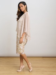 Gina Bacconi Monroe Short Embroidered Dress With Chiffon Bodice - Imagen 3 de 8