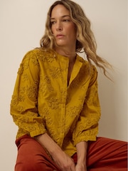 Monsoon Yellow Blair Floral Appliqué Blouse - Image 1 of 4