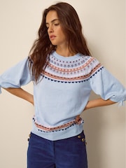 Monsoon Blue Fia Fair Isle Knit Jumper - Image 2 of 5