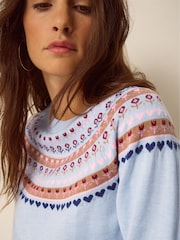 Monsoon Blue Fia Fair Isle Knit Jumper - Image 3 of 5