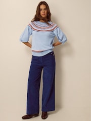 Monsoon Blue Fia Fair Isle Knit Jumper - Image 4 of 5