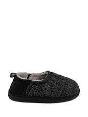Totes Black Mens Quilted Full Back Slipper Clogs With EVA Sole - Image 1 of 5