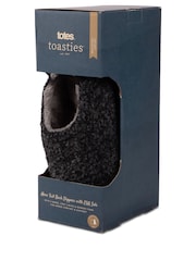 Totes Black Mens Quilted Full Back Slipper Clogs With EVA Sole - Image 5 of 5