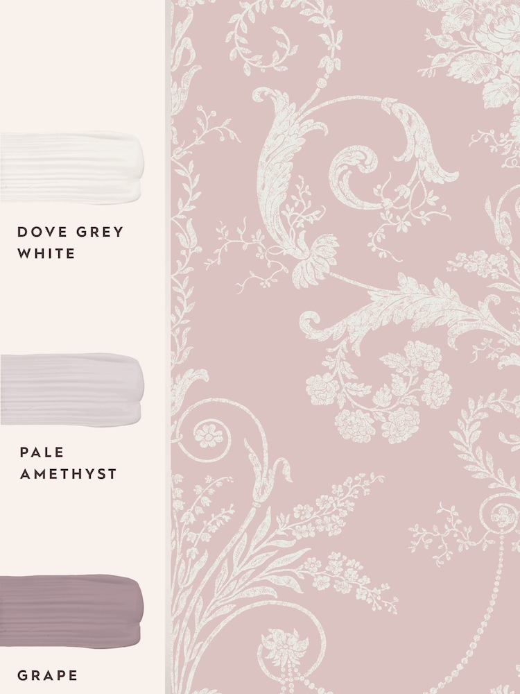 Laura Ashley Amethyst Josette 10M Wallpaper - Image 4 of 4