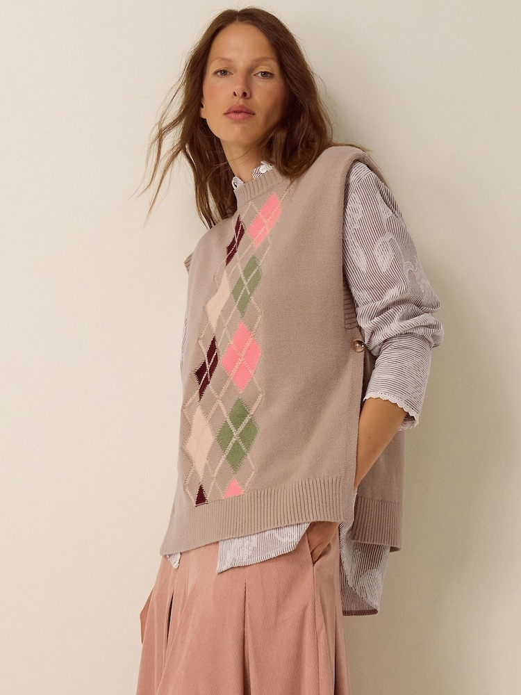 Monsoon Ariana Argyle Knitted Vest - Bild 1 von 4