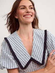 Monsoon Riley Puff Sleeve Check Print Midi Dress - 5суретінің 2 суреті