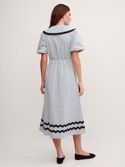 Monsoon Riley Puff Sleeve Check Print Midi Dress - 5суретінің 3 суреті