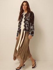 Monsoon Brown Julia Embellished Velvet Jacket - Image 2 of 4