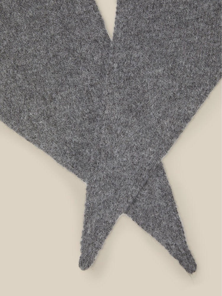 Monsoon Grey Fae Knitted Triangle Scarf - Image 2 of 2 Monsoon Grey Fae Knitted Triangle Scarf - Image 2 of 2