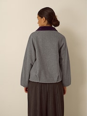 Monsoon Jess Velvet Trim Bomber Jacket - Bild 3 von 5