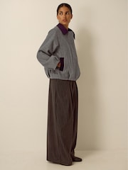 Monsoon Jess Velvet Trim Bomber Jacket - Bild 4 von 5