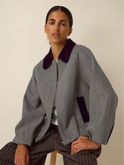 Monsoon Jess Velvet Trim Bomber Jacket - Bild 5 von 5