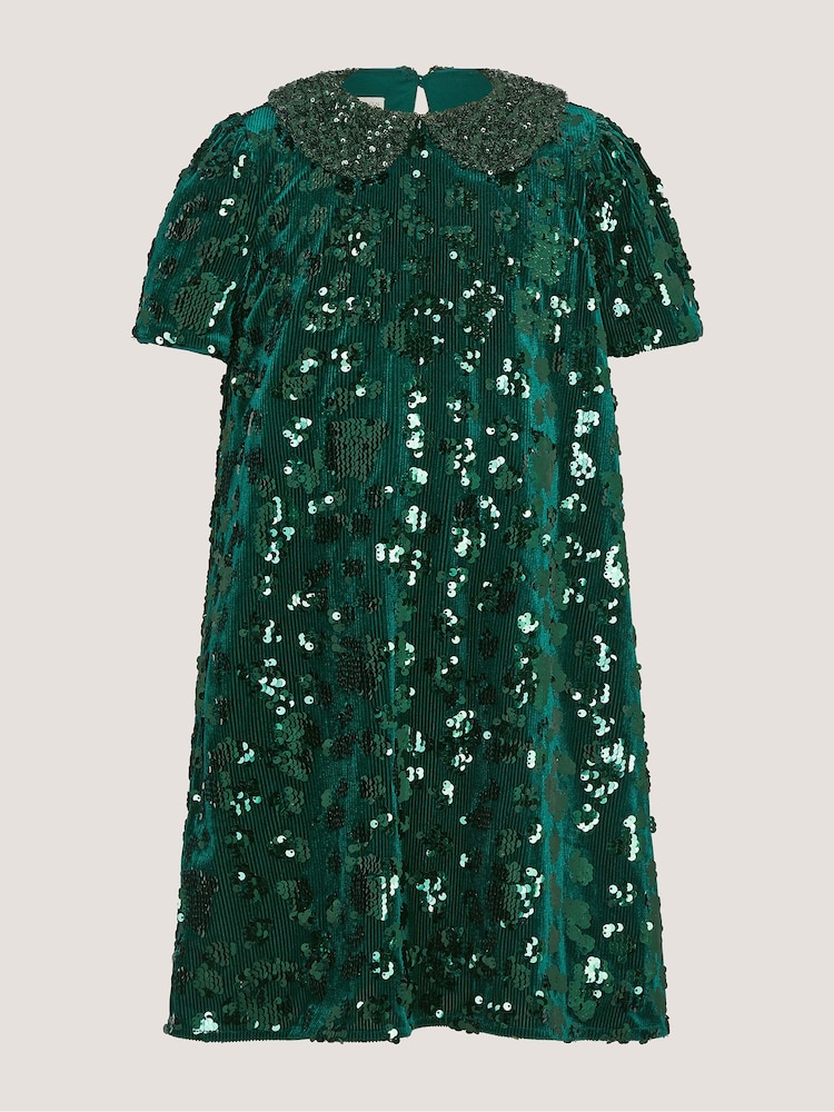 فستان حفلات Esmeralda بياقة مزينة بالترتر من Monsoon - Image 2 of 4 فستان حفلات Esmeralda بياقة مزينة بالترتر من Monsoon - Image 2 of 4