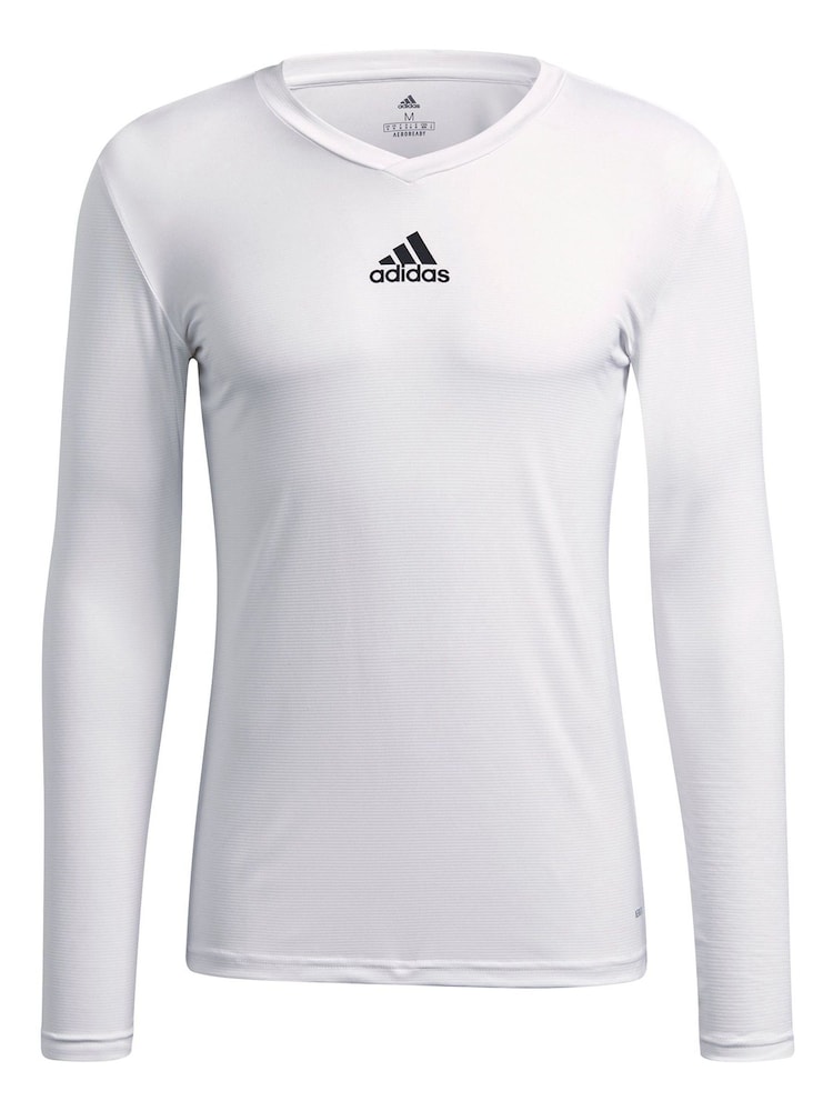 adidas White Teamwear Base Layer Long Sleeve Top - Image 7 of 8