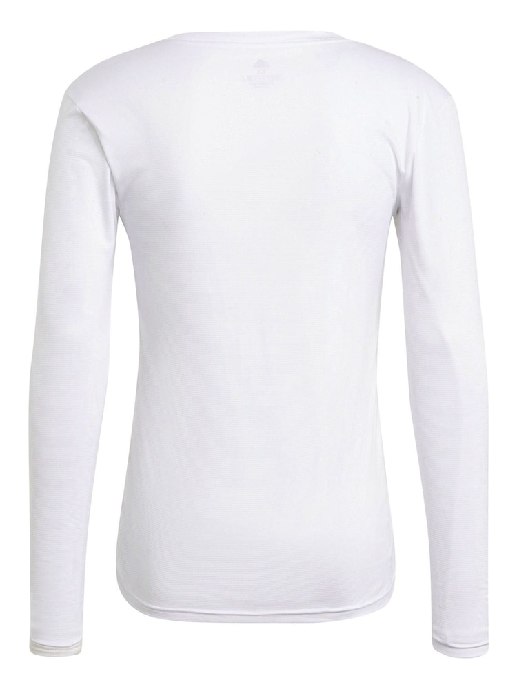adidas White Teamwear Base Layer Long Sleeve Top - Image 8 of 8
