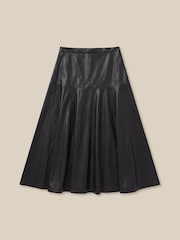 Monsoon Black Dianne Faux Leather Midi Skirt - Image 5 of 5