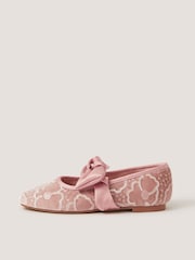 Monsoon Pink Floral Lace Mary Jane Ballet Flats - Image 2 of 3