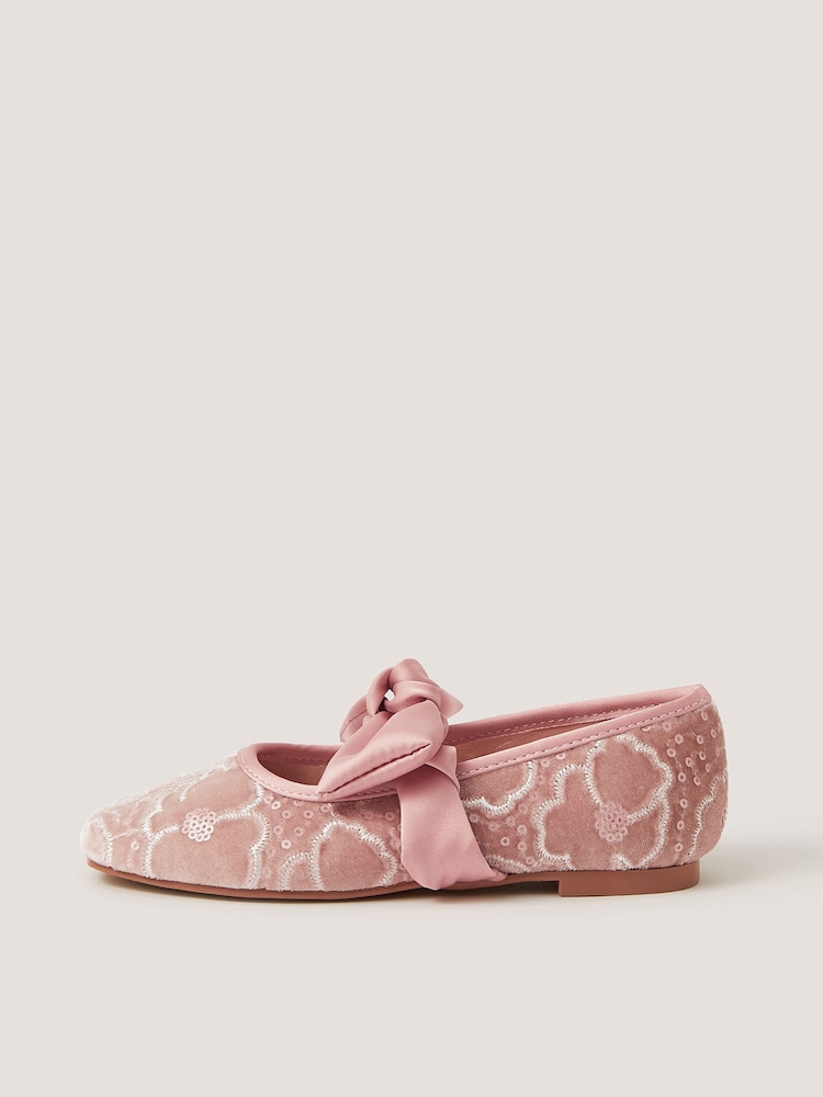 Monsoon Pink Floral Lace Mary Jane Ballet Flats - Image 2 of 3 Monsoon Pink Floral Lace Mary Jane Ballet Flats - Image 2 of 3
