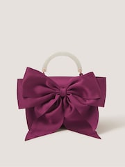 Rouge - Sac à nœud en satin Monsoon - Image 1 sur 4