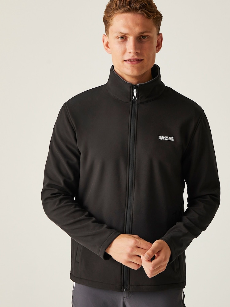 Regatta Black Shower Resistant Cera V Full Zip Softshell Jacket - Image 1 of 6