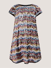 Monsoon Black Sequin Stripe Party Dress - Image 2 of 4