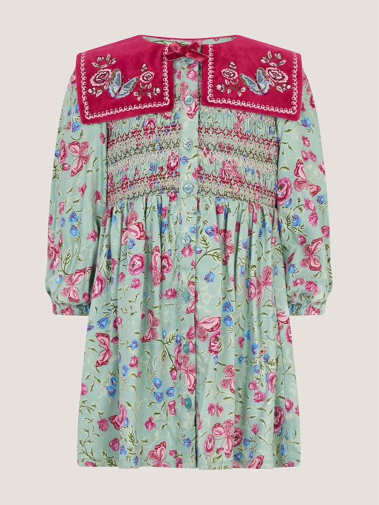 Robe Monsoon bébé Fleuri Imprimé en velours - Image 2 de 4