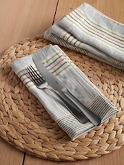 Secret Linen Store Natural Sophie Stripe Napkin - Image 2 of 4