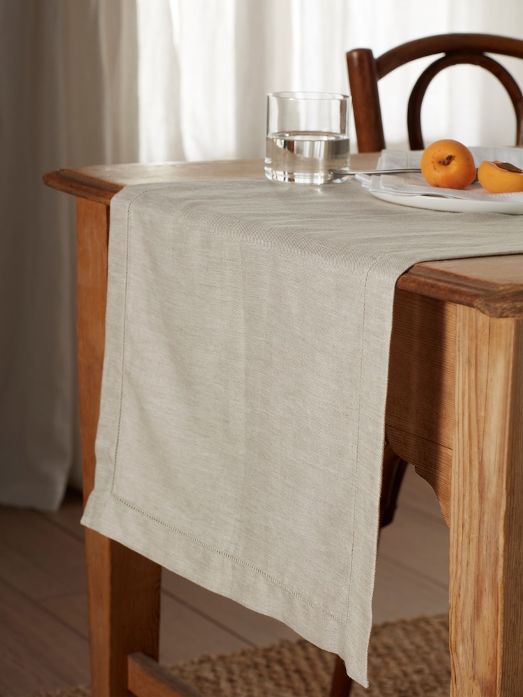 Secret Linen Store Natural Twill Cotton Linen Table Runner - Image 1 of 3 Secret Linen Store Natural Twill Cotton Linen Table Runner - Image 1 of 3
