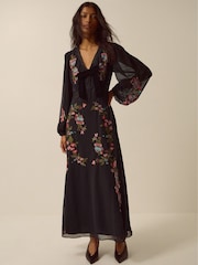 Monsoon Margot Floral Embroidered Midi Dress - Εικόνα 2 από 6