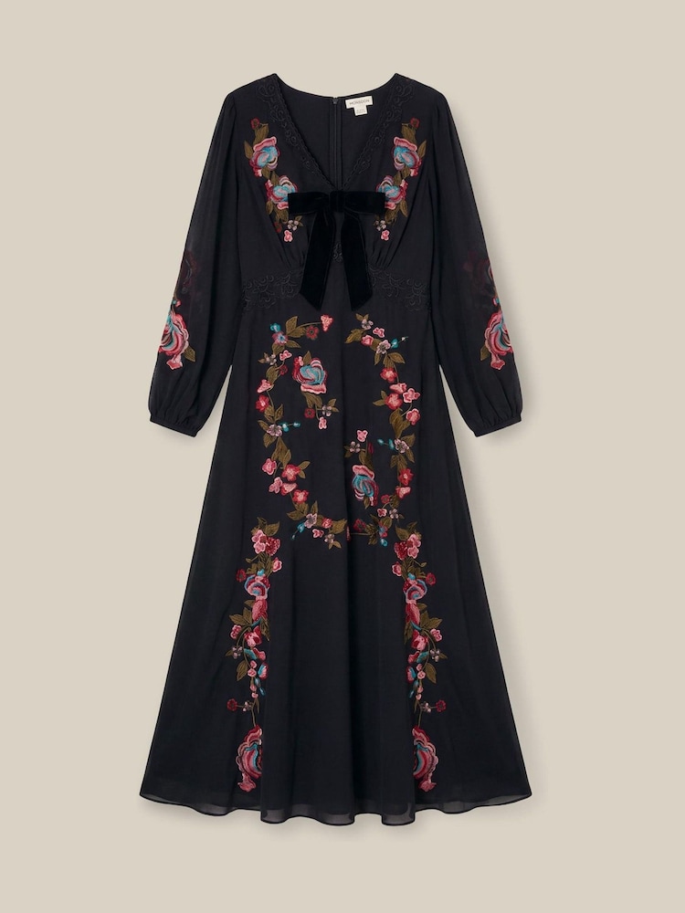 Monsoon Margot Floral Embroidered Midi Dress - Εικόνα 6 από 6 Monsoon Margot Floral Embroidered Midi Dress - Εικόνα 6 από 6