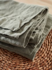 Secret Linen Store Olive Green Linen Napkins - Image 2 of 3