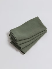 Secret Linen Store Olive Green Linen Napkins - Image 3 of 3