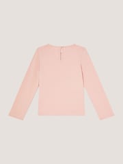 Monsoon Pink Sequin Bow Long Sleeve Top - Image 3 of 4