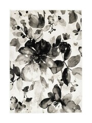 Origins Grey Watercolour Floral Rug - Image 2 of 2