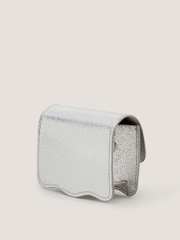Monsoon Silver Mini Diamanté Flower Metallic Bag - Image 2 of 3