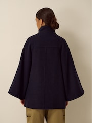 Monsoon Blue Frida Funnel Neck Cape Coat - Image 2 of 4