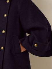 Monsoon Blue Frida Funnel Neck Cape Coat - Image 3 of 4