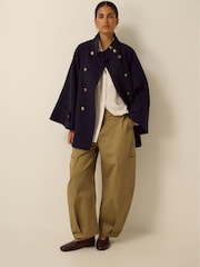 Monsoon Blue Frida Funnel Neck Cape Coat - Image 4 of 4