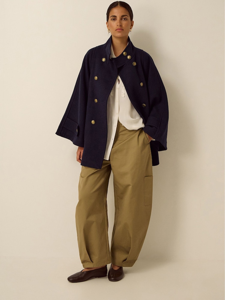 Monsoon Blue Frida Funnel Neck Cape Coat - Image 4 of 4 Monsoon Blue Frida Funnel Neck Cape Coat - Image 4 of 4
