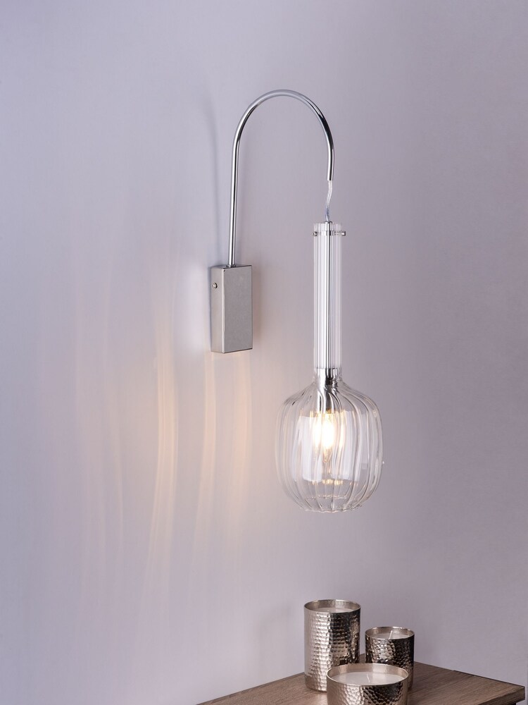 Dar Lighting Silver Eifel Wall Light - Image 1 of 4
