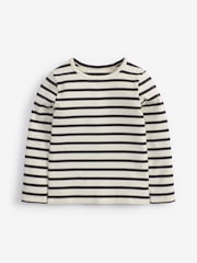 Black/White Stripe Cotton Rich Long Sleeve Rib T-Shirt (3mths-7yrs) - Image 1 of 3